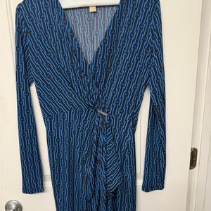 Michael Kors Blue and Black Geometric Dress